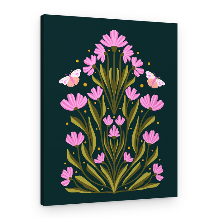 Elegant Floral Symmetry – Canvas Print