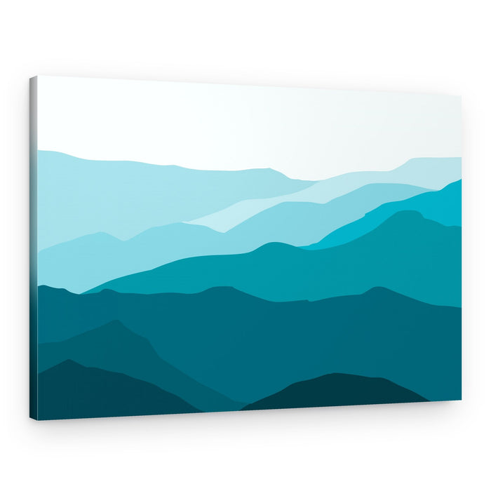 Layered Teal Mountains – Canvas Print