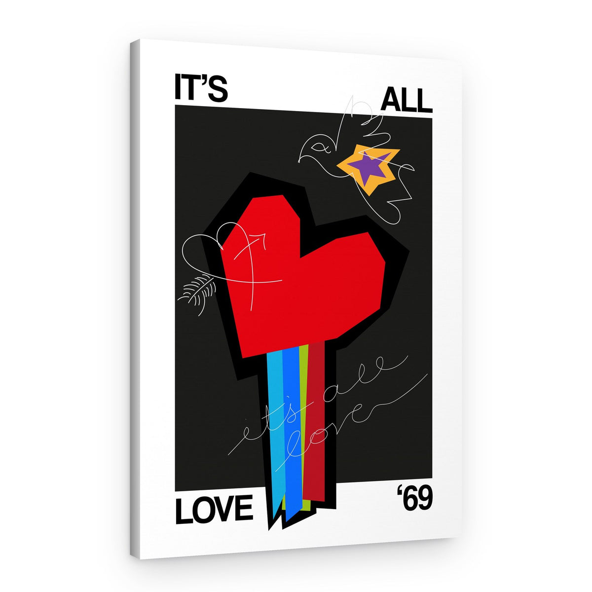 Retro Love Message – Canvas Print