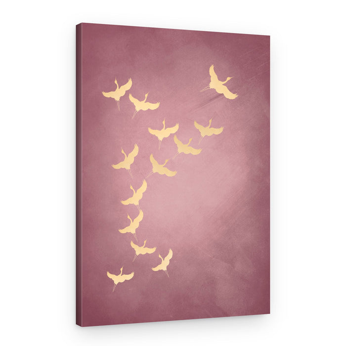Graceful Golden Flight – Canvas Print