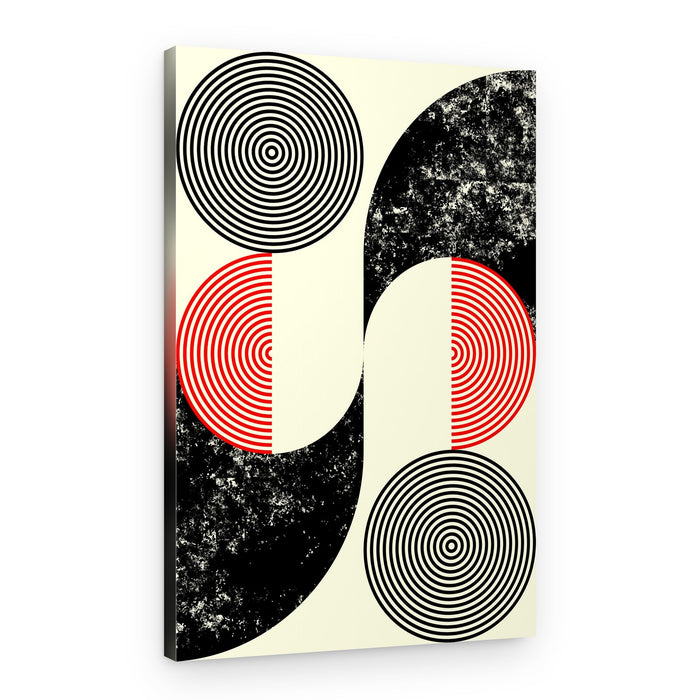Red Black Geometric Rhythm – Canvas Print