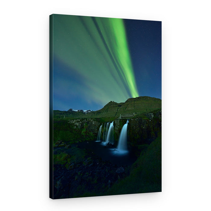 Northern Lights Waterfall – Canvas Print