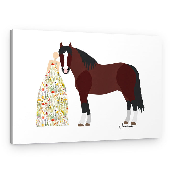 Woman and Horse Bond – Canvas Print