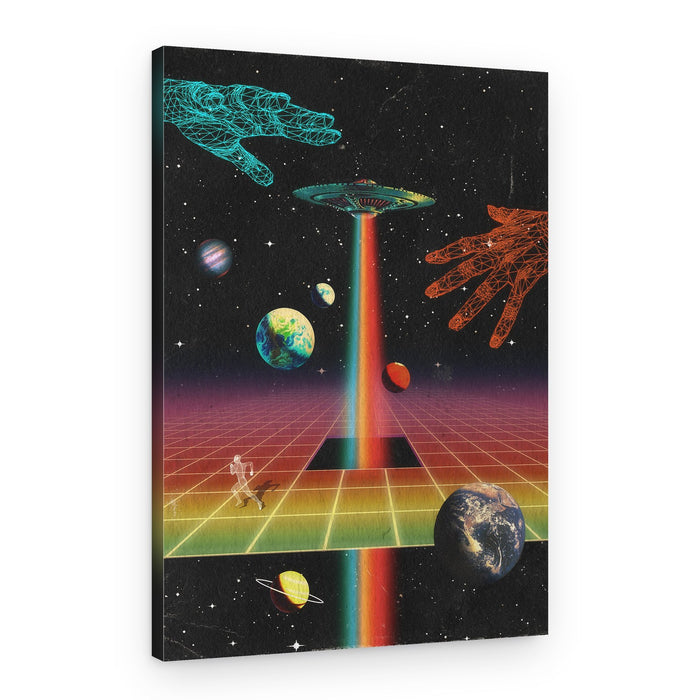 Retro Cosmic Connection – Canvas Print