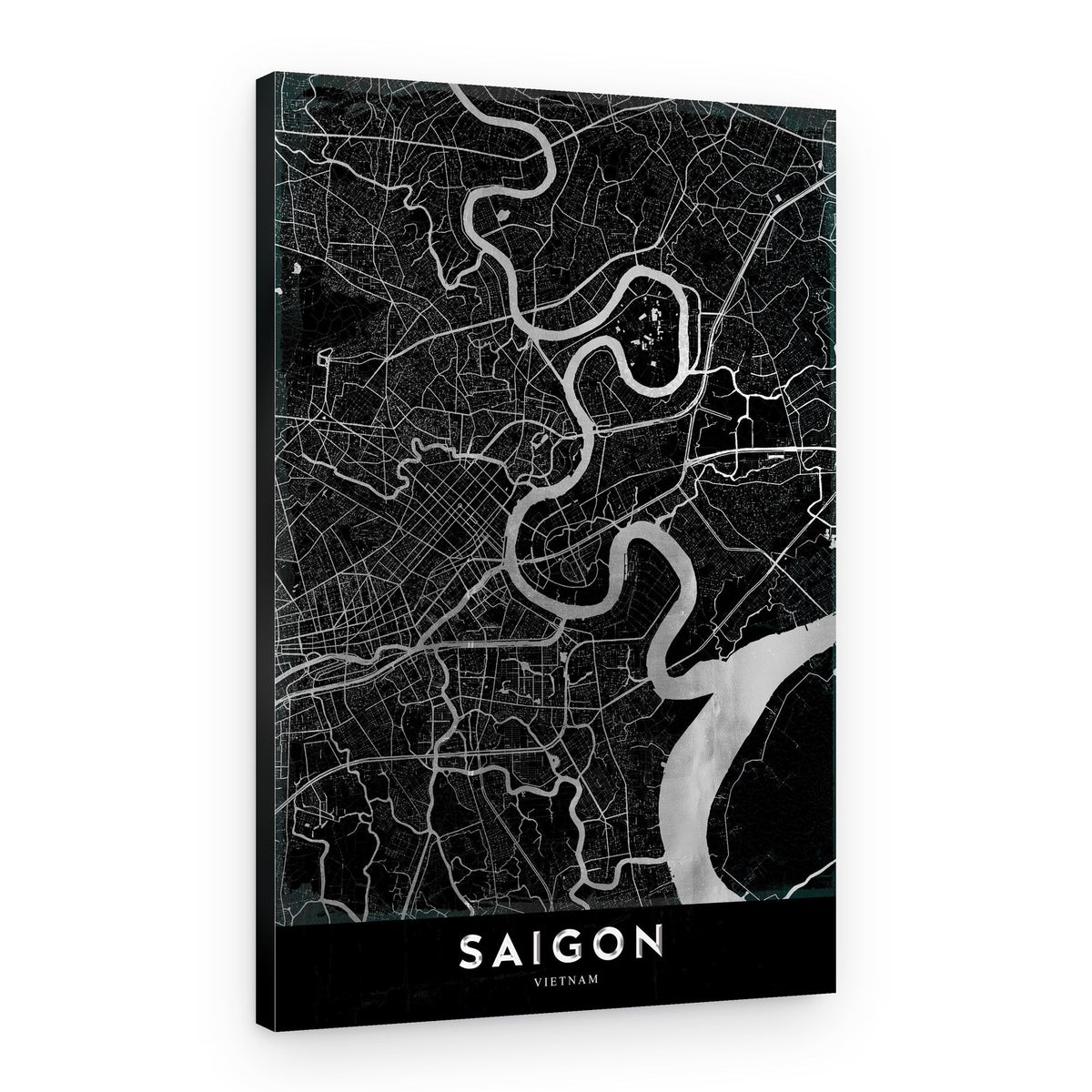 Saigon River City Map – Canvas Print