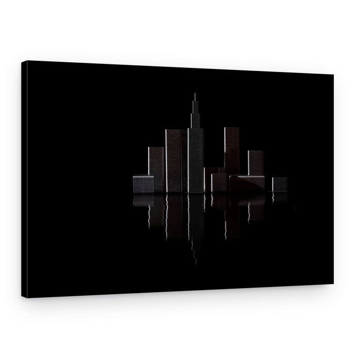 Dark City Reflections – Canvas Print