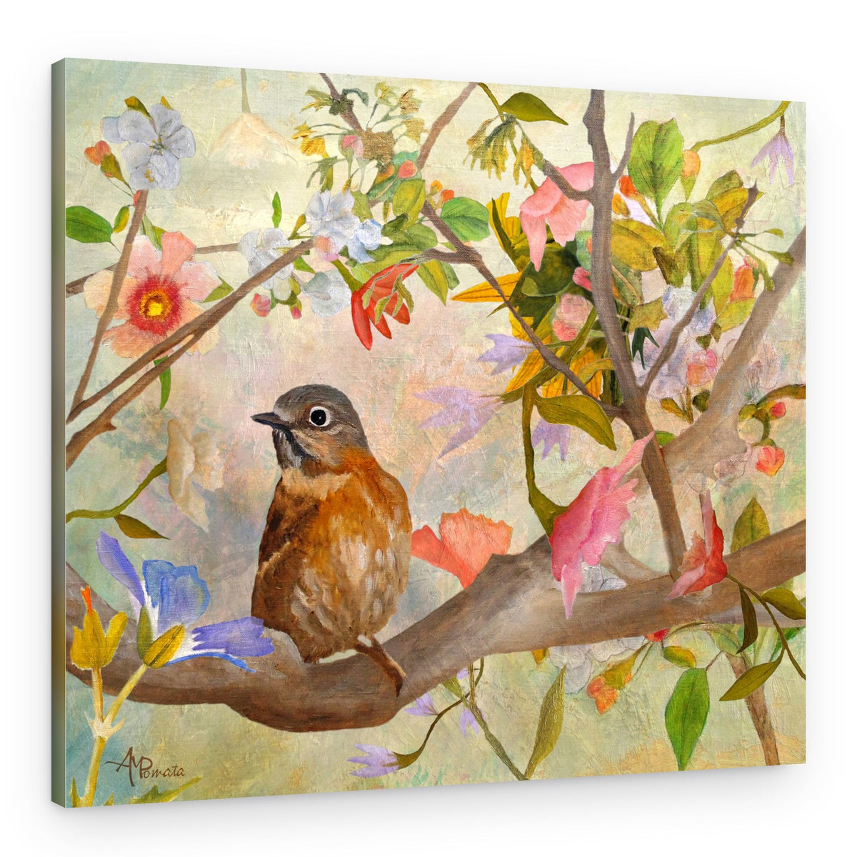 Charming Bird in Bloom – Canvas Print
