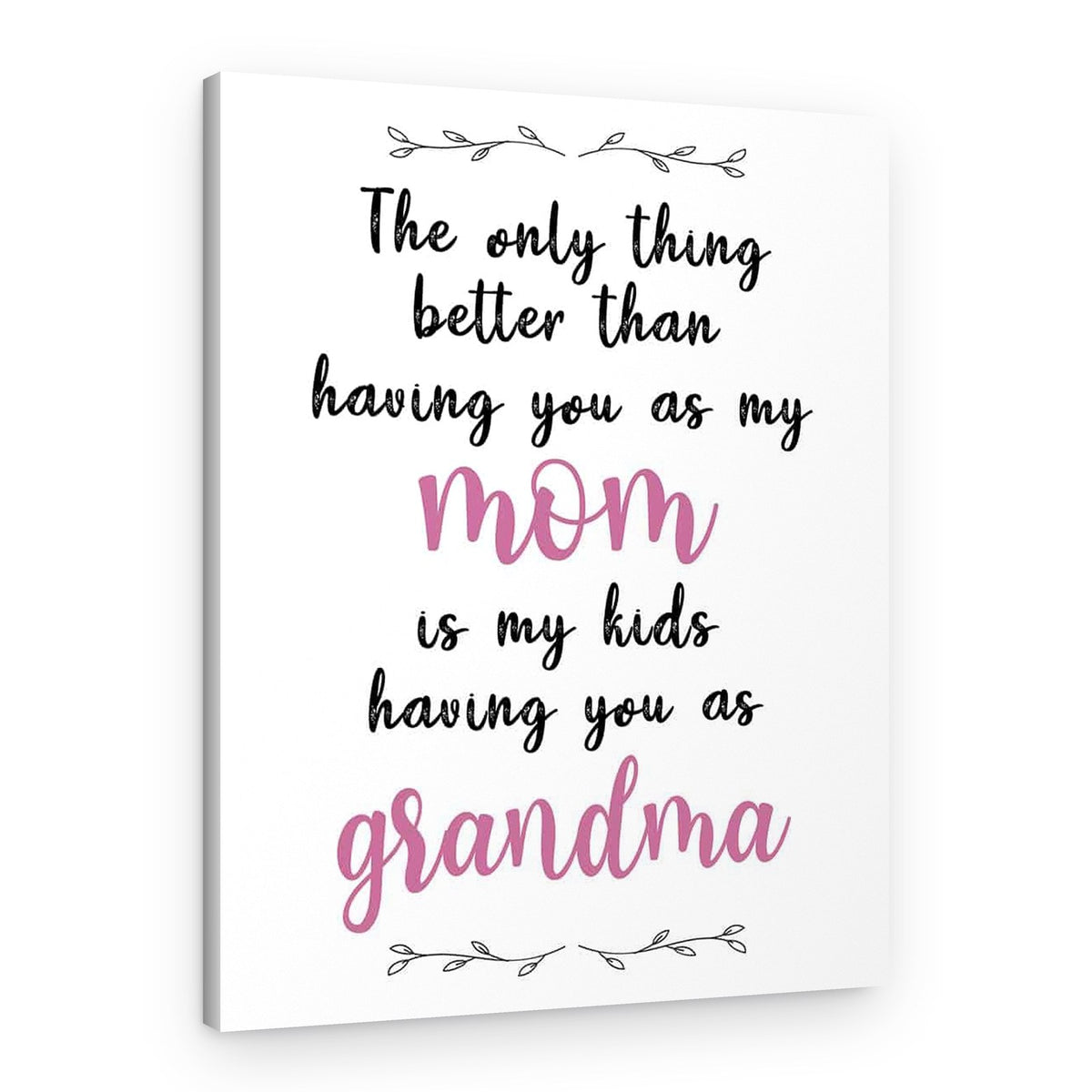 The Only Thing Better Than Having You As My Mom Is My Kids Having You As Grandma Canvas Print – Canvas Print