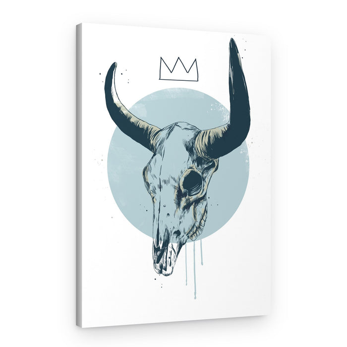 Crowned Bull Skull – Canvas Print