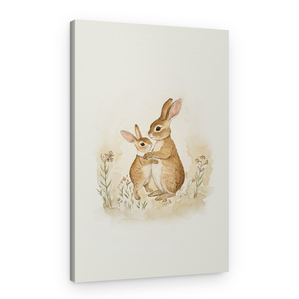 Gentle Bunny Embrace – Canvas Print