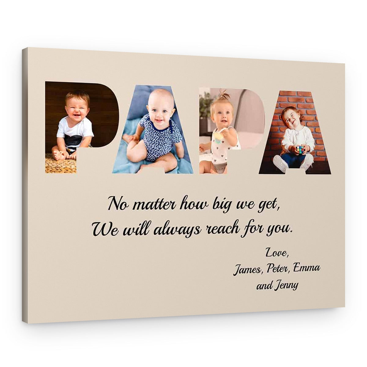 PAPA Custom Photo Canvas Print – 4 Photos – Canvas Print