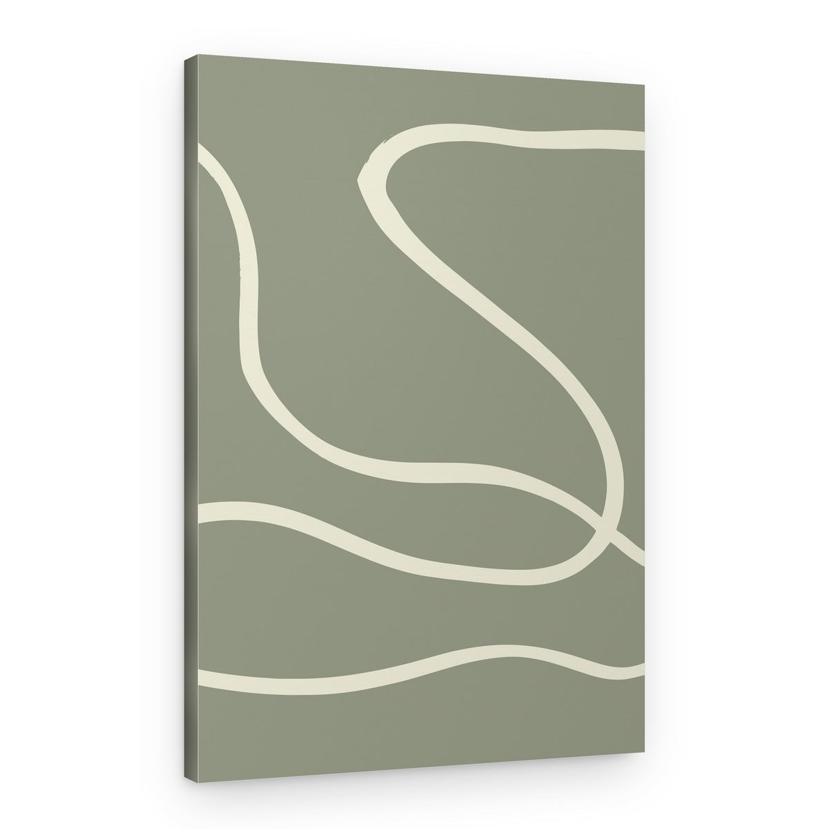 Fluid Sage Lines – Canvas Print