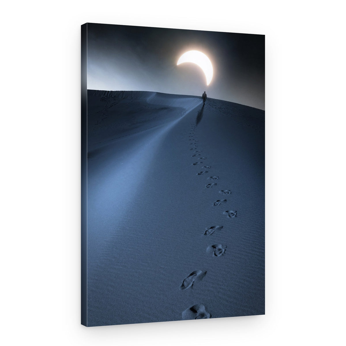 Desert Path Under Eclipse – Canvas Print