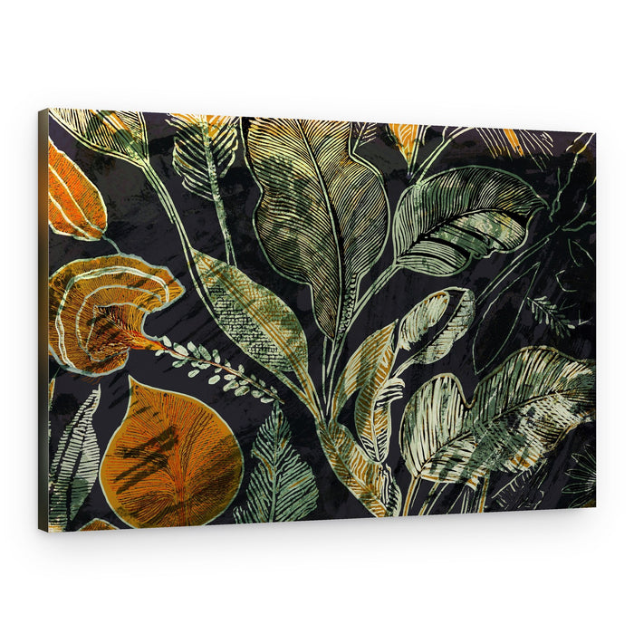 Dark Tropical Foliage – Canvas Print