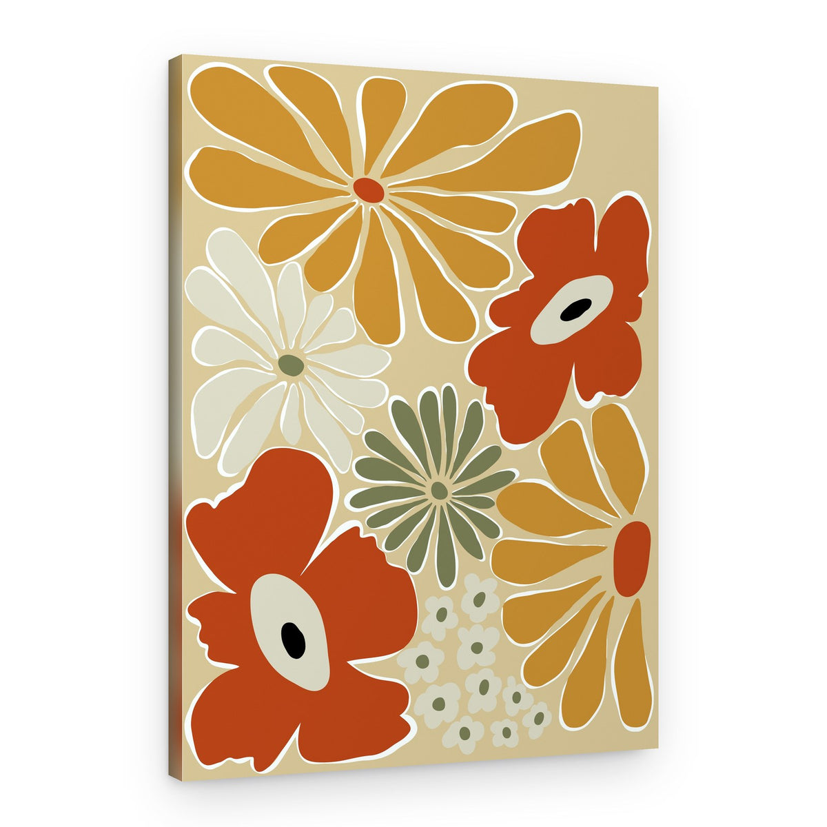 Retro Floral Pattern – Canvas Print