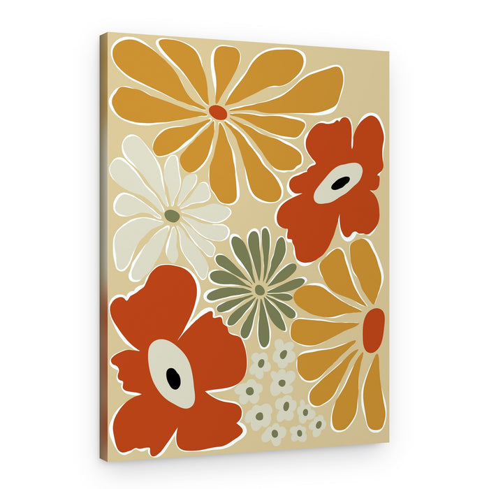 Retro Floral Pattern – Canvas Print