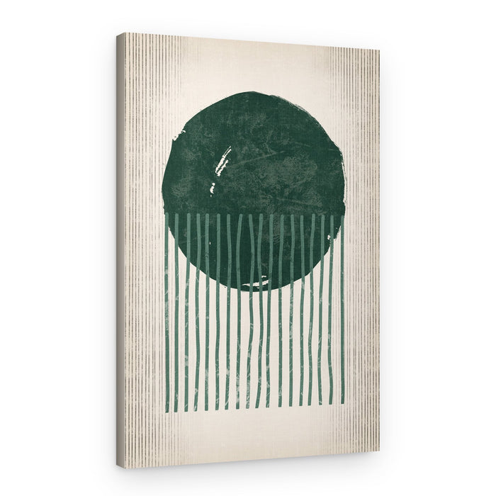 Deep Green Falling Lines – Canvas Print