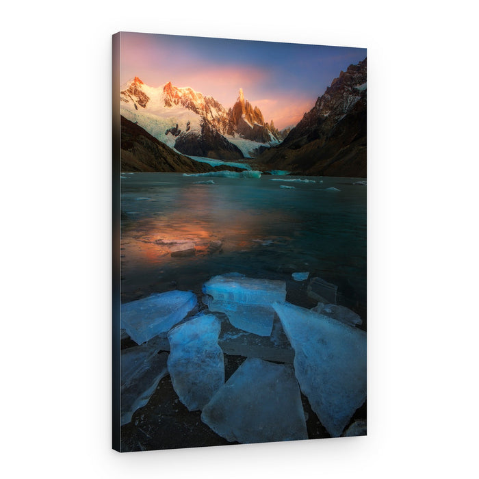 Blue Ice Mountain Glow – Canvas Print