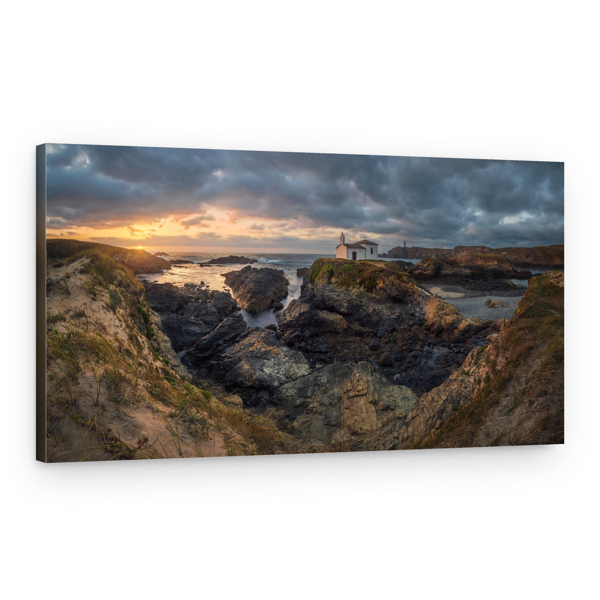 Coastal Chapel Sunset – Canvas Print
