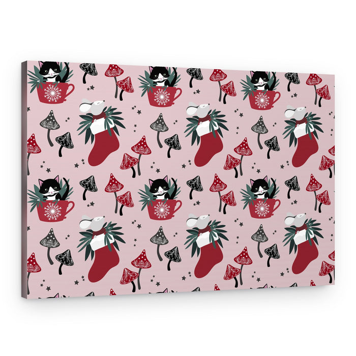 Cozy Christmas Animals – Canvas Print