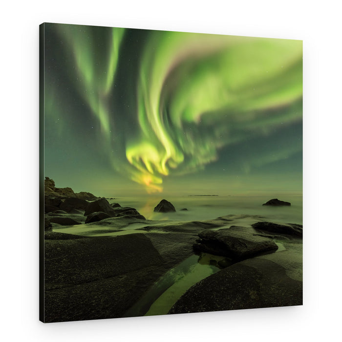 Northern Lights Coastal Display – Canvas Print