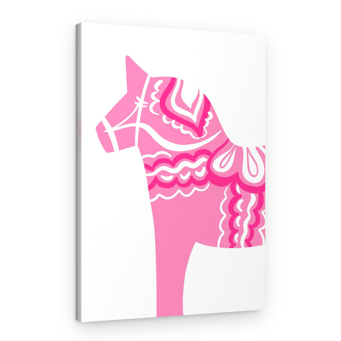 Pink Dala Silhouette – Canvas Print