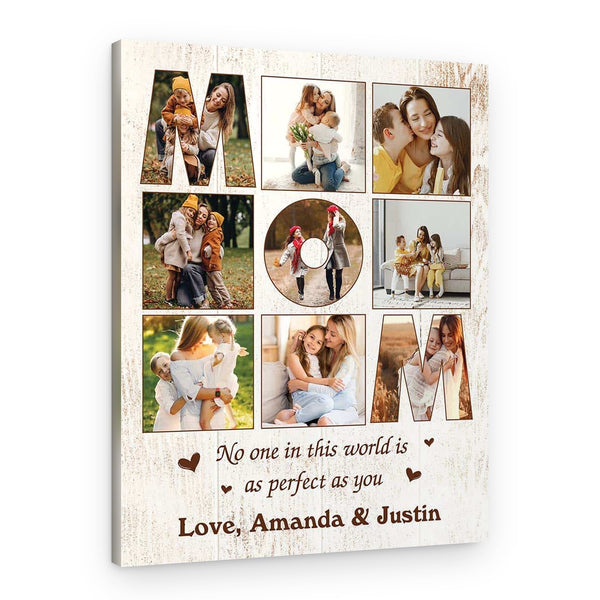 Custom Mom Photo Collage Canvas Print