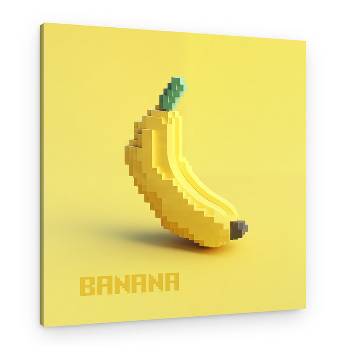 Pixelated Yellow Banana – Canvas Print