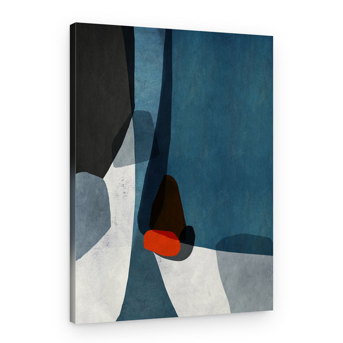Modern Blue Red Forms – Canvas Print