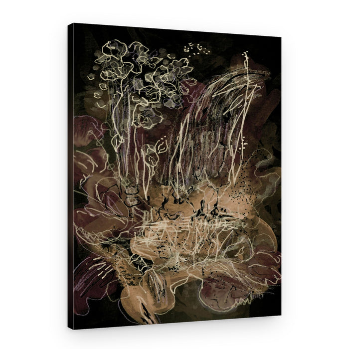 Orchid Bloom Midnight Mocha – Canvas Print