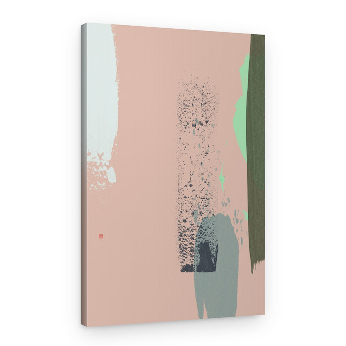 Blush Green Abstract Strokes – Canvas Print