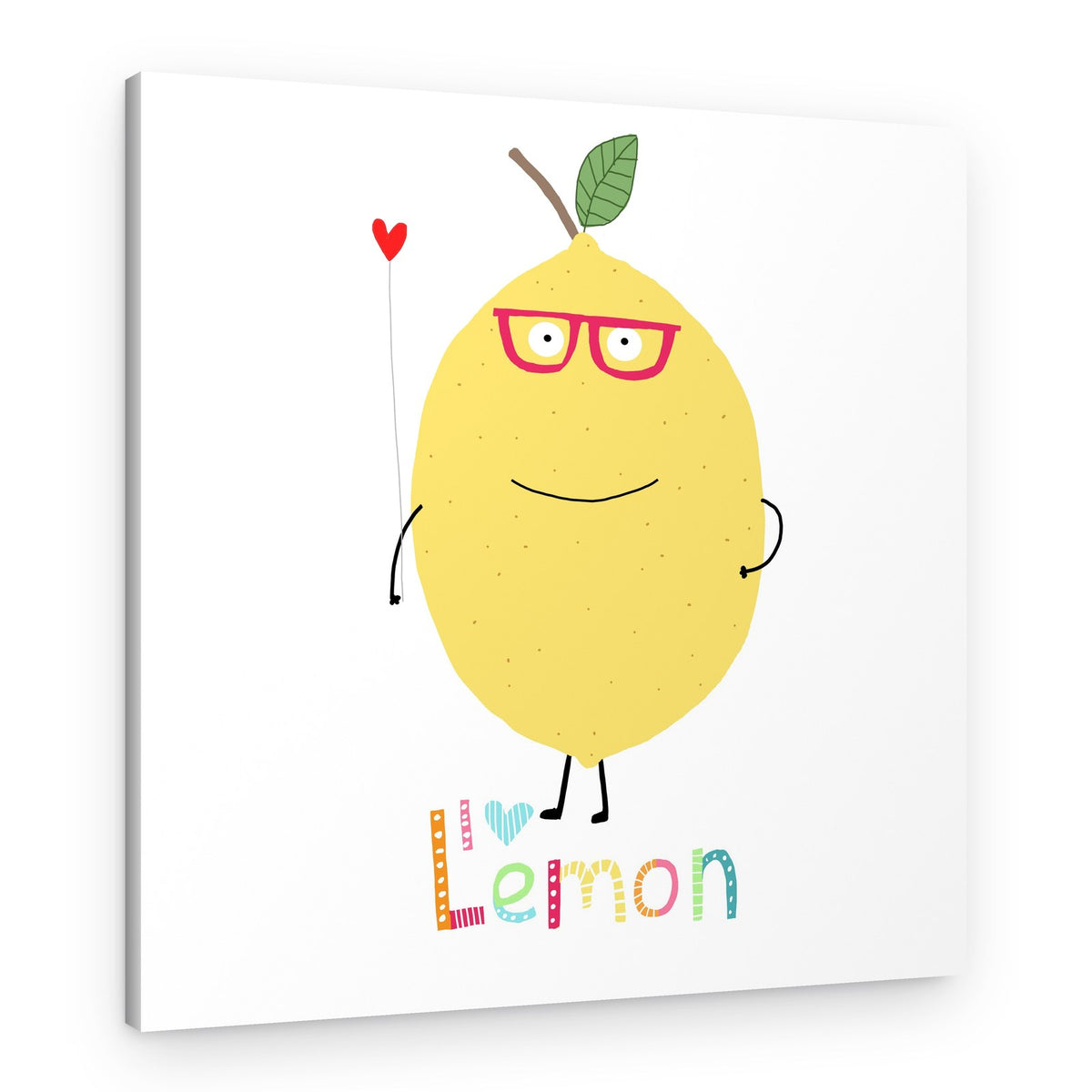 Smiling Lemon Character – Canvas Print