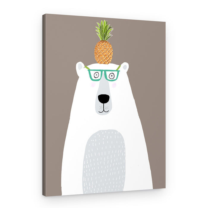 Whimsical Pineapple Bear – Canvas Print