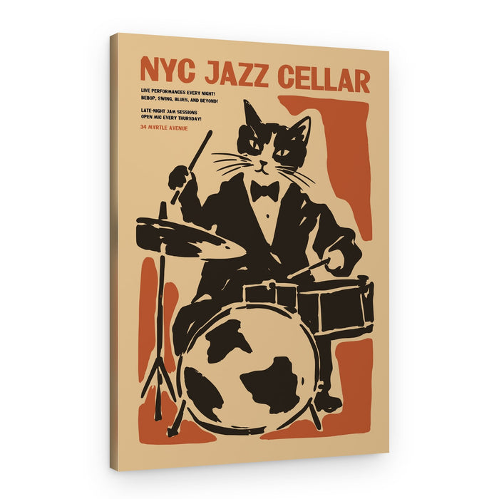 Jazz Cat Drummer – Canvas Print