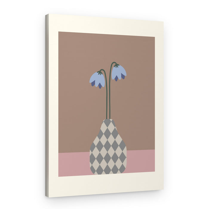 Minimalist Bellflowers In Vase – Canvas Print
