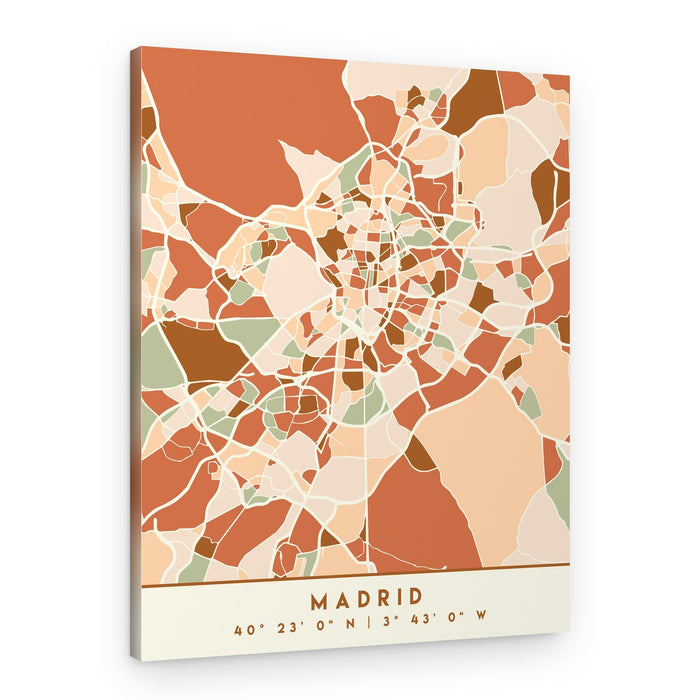 Madrid Abstract City Map – Canvas Print