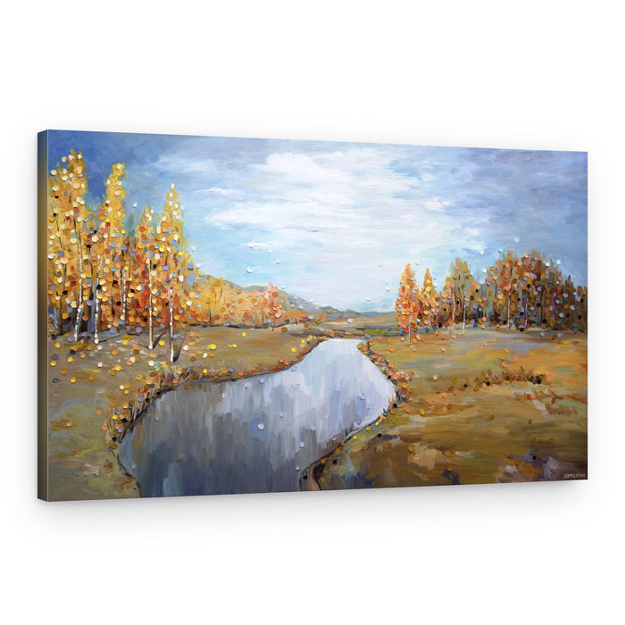 Vibrant Fall River – Canvas Print