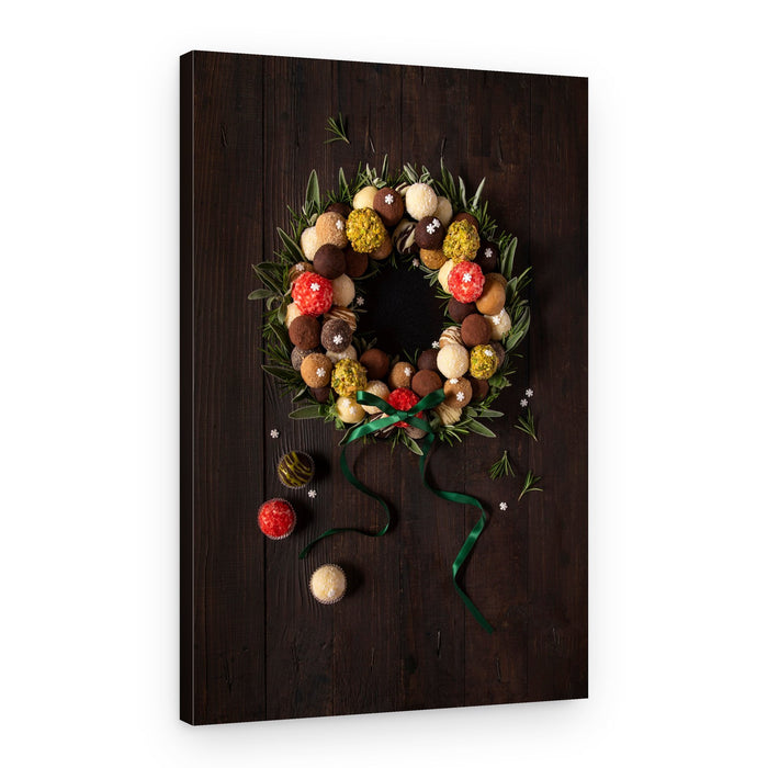 Festive Truffle Wreath – Canvas Print