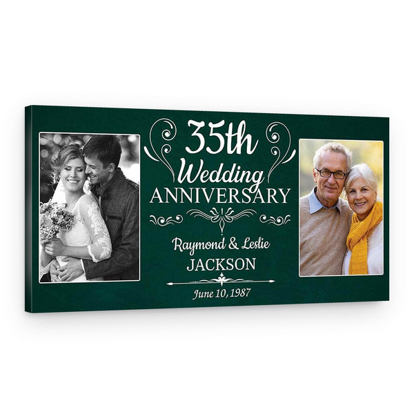 35th Wedding Anniversary Picture Frame Canvas Print