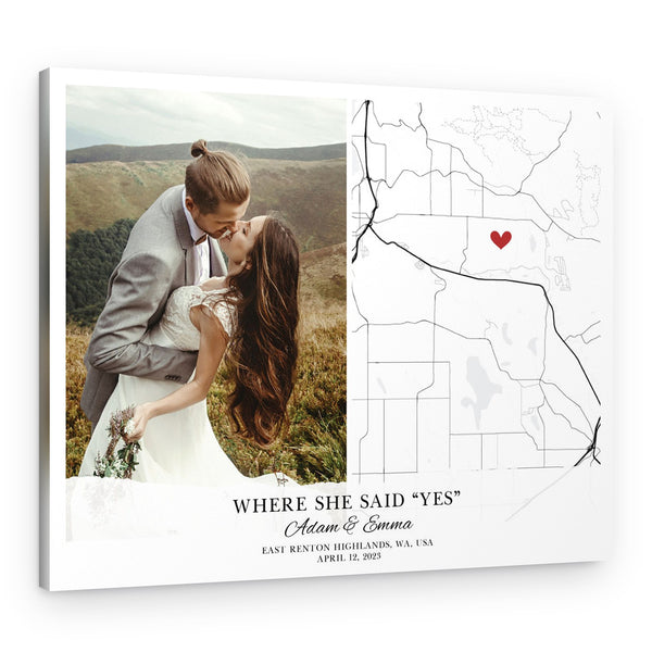Where She Said Yes Custom Canvas Print