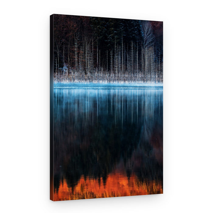 Misty Winter Lake Reflection – Canvas Print