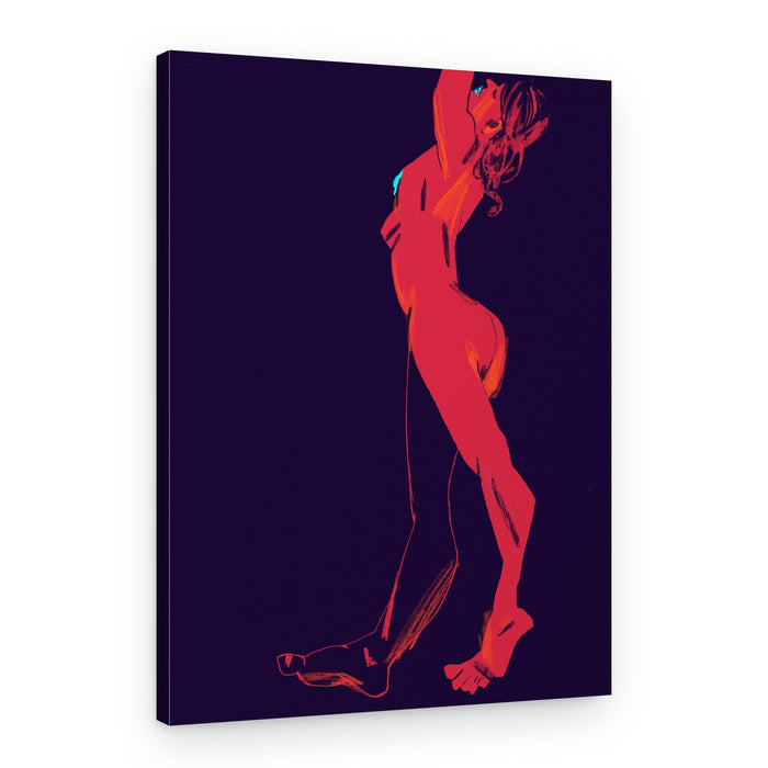 Expressive Red Nude – Canvas Print