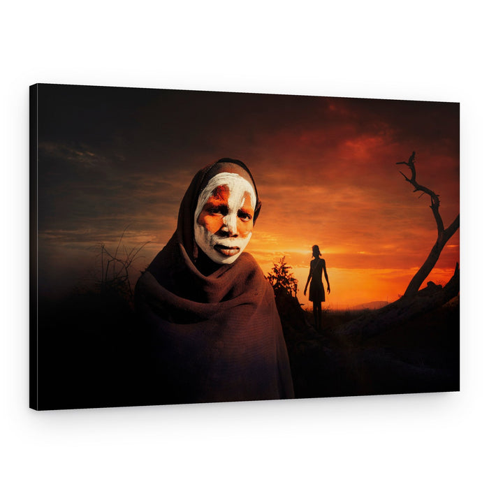 Mysterious Painted Face Sunset – Canvas Print