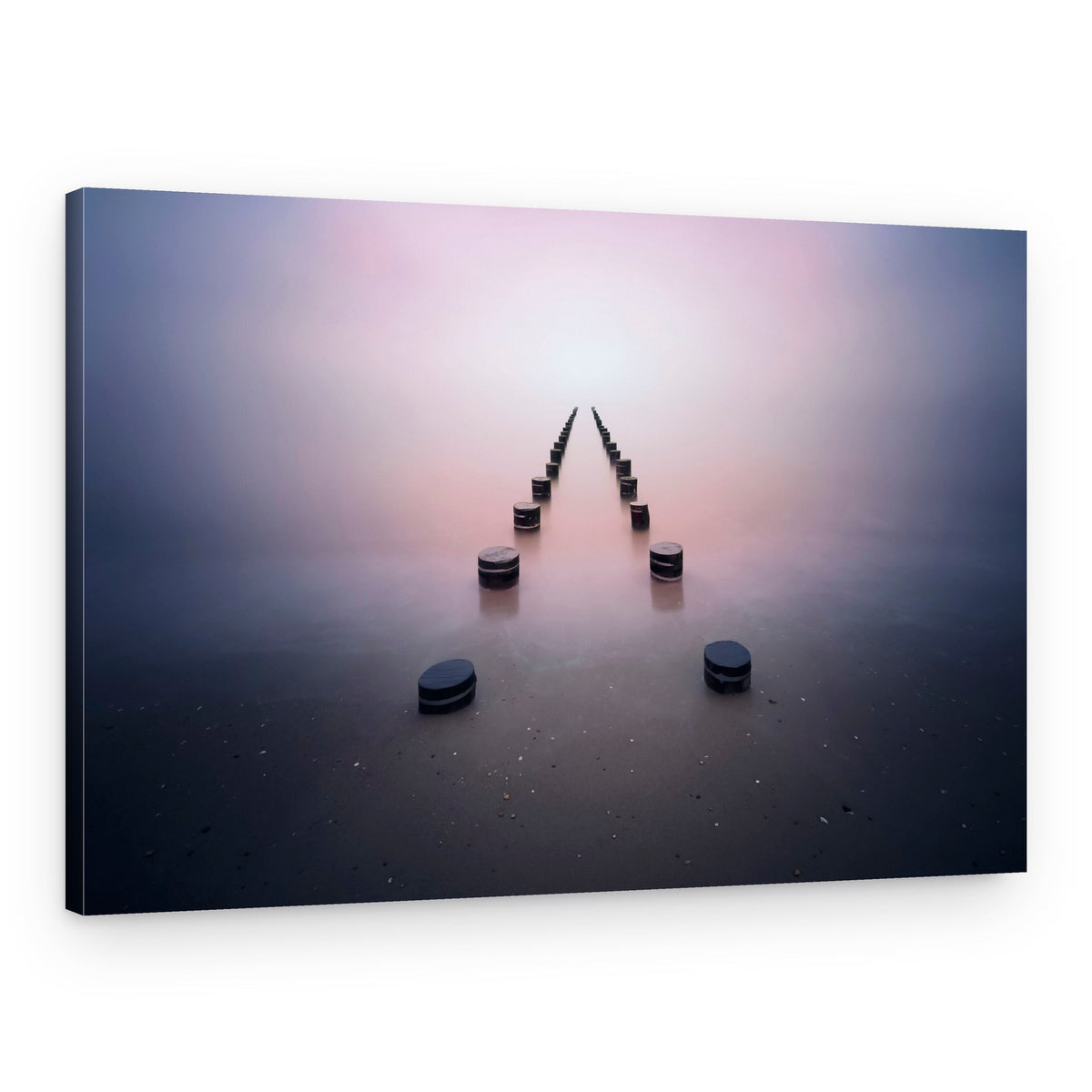 Misty Ocean Pilings – Canvas Print