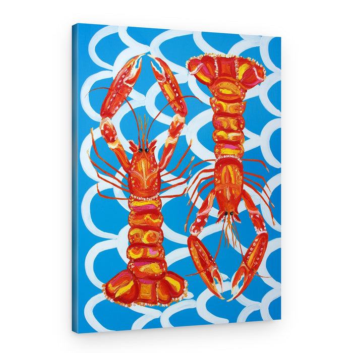 Playful Ocean Lobsters – Canvas Print