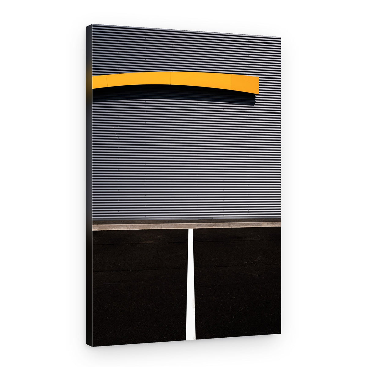 Yellow Curve Urban Geometry – Canvas Print
