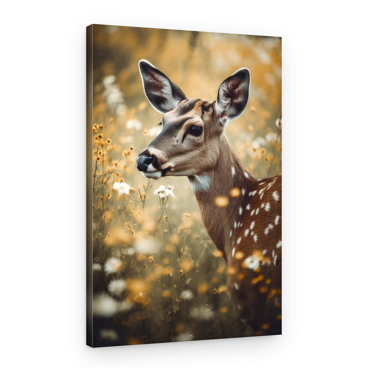 Doe in Wildflowers – Canvas Print