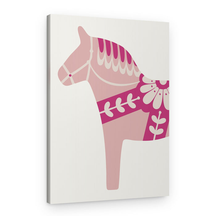 Pink Dala Horse – Canvas Print