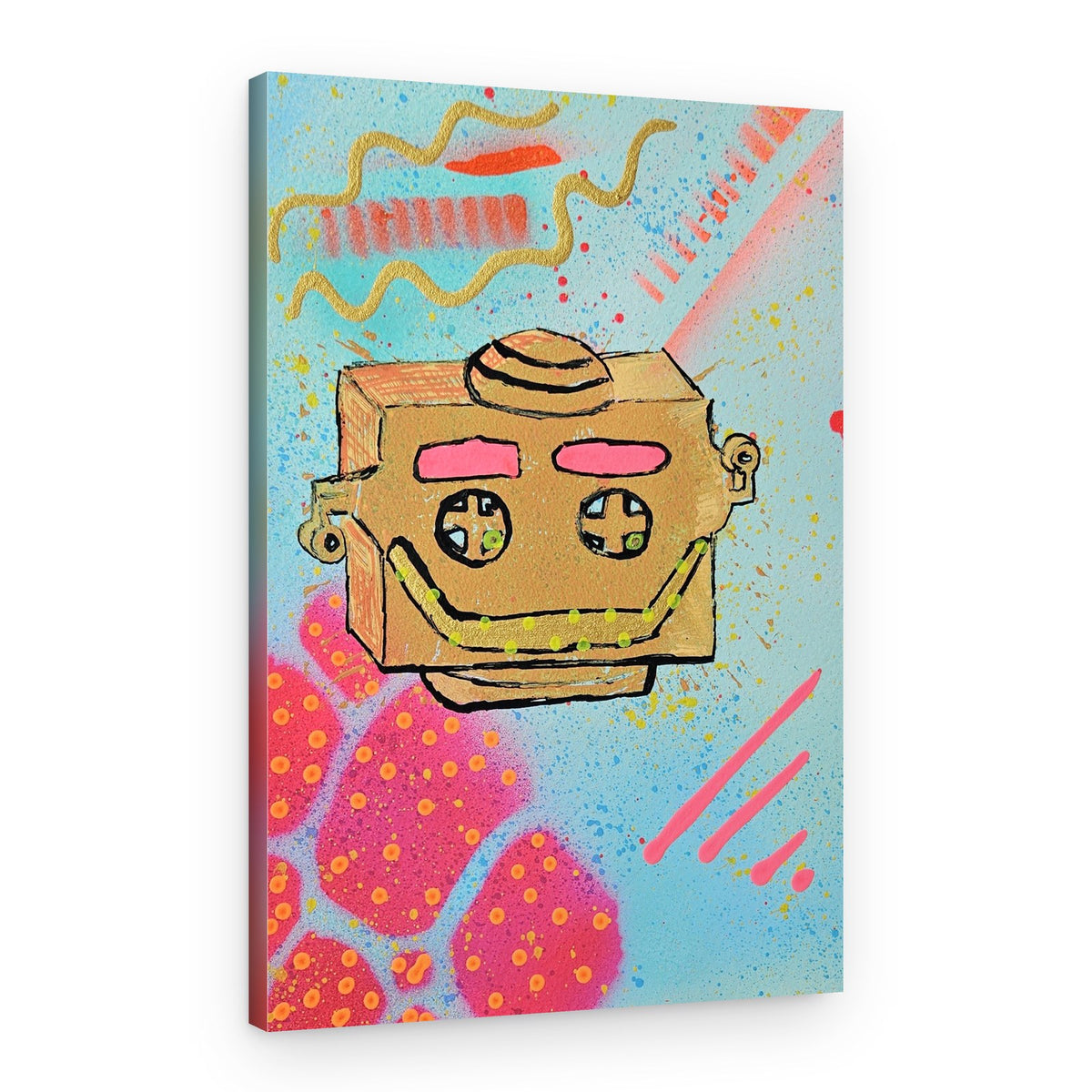 Happy Golden Robot – Canvas Print