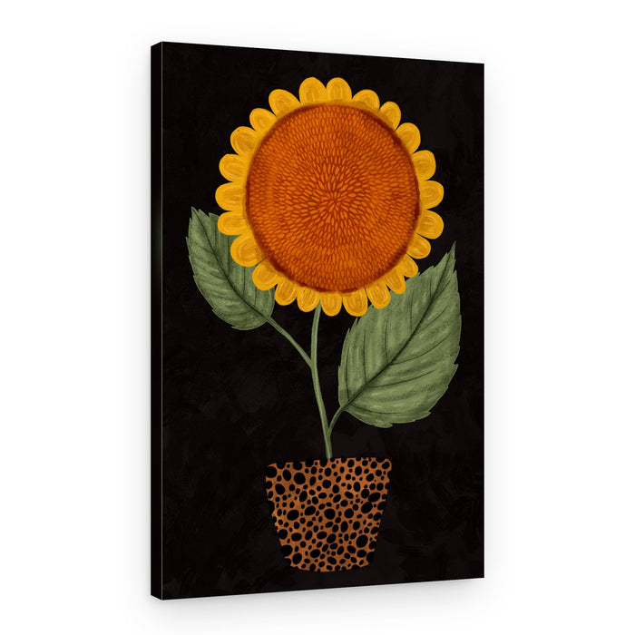 Potted Sunflower Leopard – Canvas Print